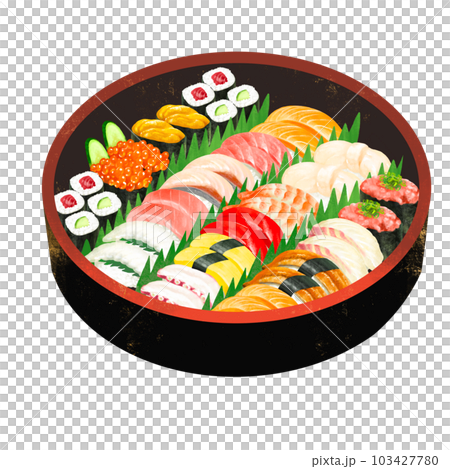 Assorted sushi hors d'oeuvres Assorted sushi hors d'oeuvres 103427780