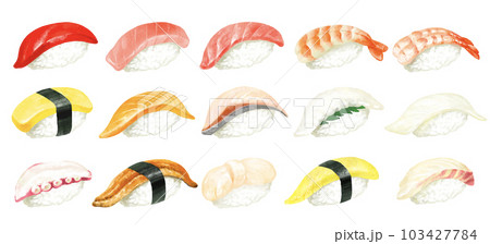 握り寿司のイラストセット 寿司 握り寿司のイラストセット 寿司 103427784