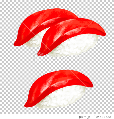 寿司のイラスト　まぐろの赤身 103427788