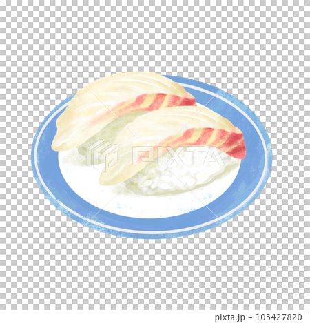 お皿に乗った寿司のイラスト 鯛 お皿に乗った寿司のイラスト 鯛 103427820