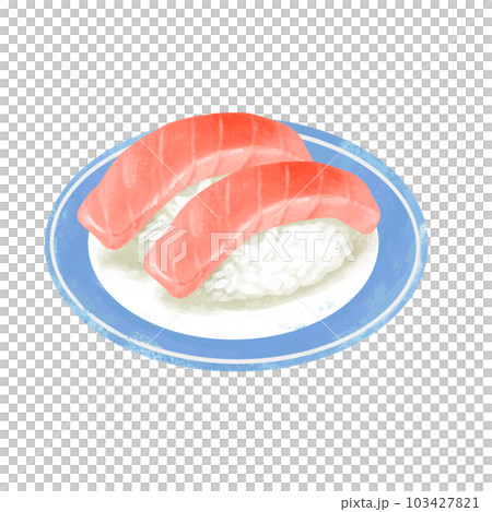 Illustration of sushi on a plate Chutoro 103427821