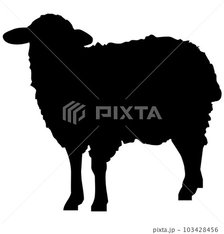 羊のシエルエットのイラスト素材 ベクター 羊のシエルエットのイラスト素材 ベクター 103428456