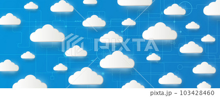 Cloud technology. Integrated digital web concept background Cloud technology. Integrated digital web concept background 103428460