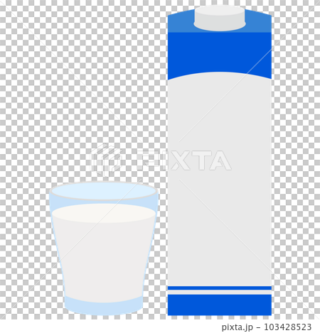 Illustration material vector of milk carton and cup of milk 103428523