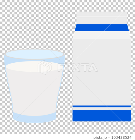 Illustration material vector of milk carton and cup of milk 103428524