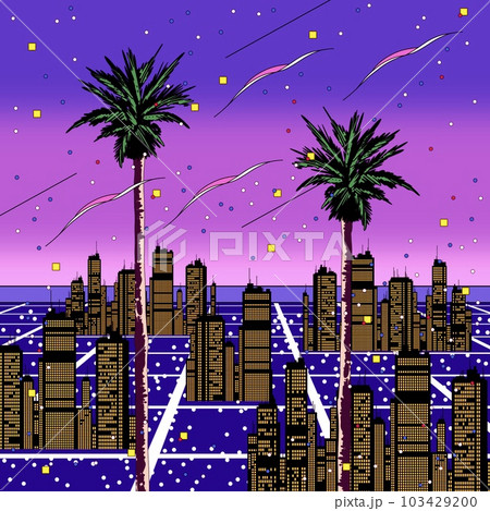 シティポップのイラスト シティポップのイラスト 103429200