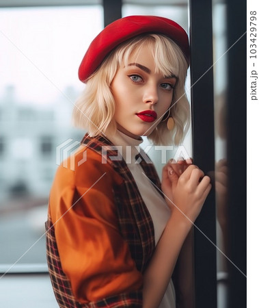 Woman in trendy outfit. Illustration AI Generative 103429798