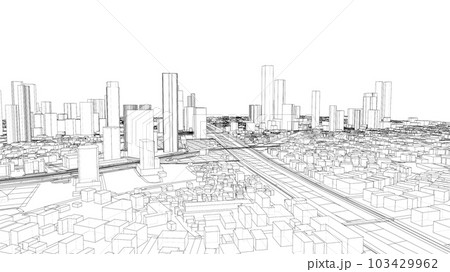 Outline city concept vector. Wire-frame style Outline city concept vector. Wire-frame style 103429962