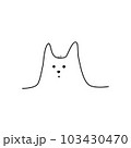 Hand drawn cute cat face doodle style, vector illustration isolated on white background. Decorative design element for print or web, one black line, funny character 103430470