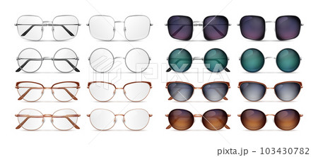 Glasses Realistic Set Glasses Realistic Set 103430782