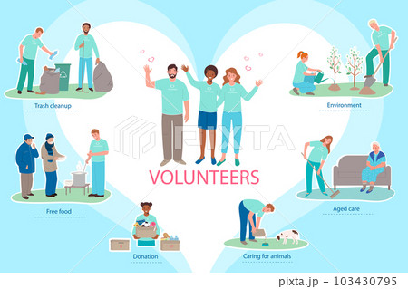 Flat Vounteering Infographic 103430795