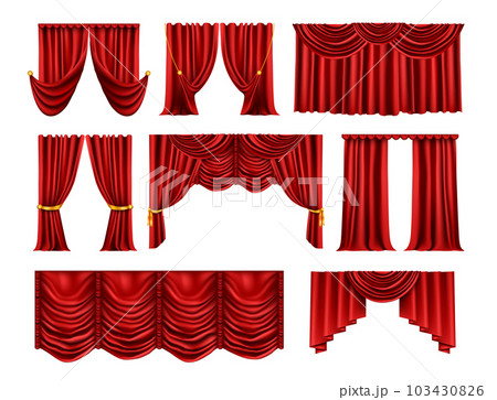 Curtains Backdrop Realistic Set Curtains Backdrop Realistic Set 103430826