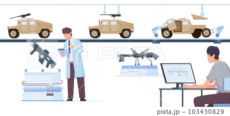 Military Production Flat Illustration 103430829