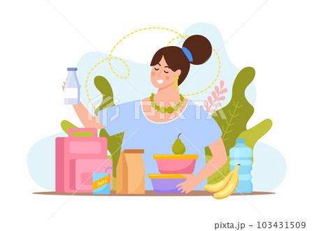 Lunch Box Woman Composition 103431509