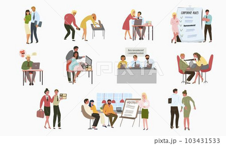 Harassment Coworkers Flat Set Harassment Coworkers Flat Set 103431533