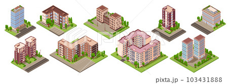 City Buildings Icon Set City Buildings Icon Set 103431888