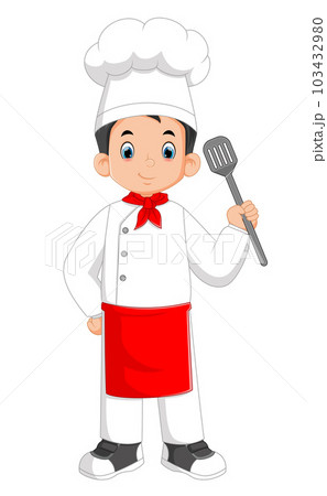 a handsome young man who works as a professional chef is carrying a spatula a handsome young man who works as a professional chef is carrying a spatula 103432980