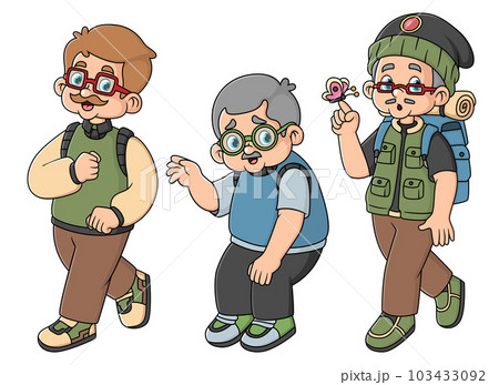 three grandfathers are walking for an adventure while reminiscing about their past three grandfathers are walking for an adventure while reminiscing about their past 103433092
