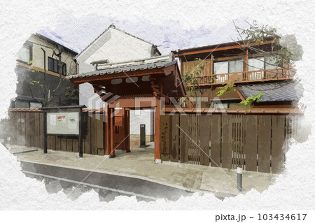 水彩画風　長崎　唐人屋敷跡　蔵の資料館　長崎県長崎市 103434617
