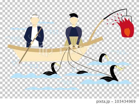 鸕鶿捕魚,鸕鶿漁夫和船夫,不露面 鸕鶿捕魚,鸕鶿漁夫和船夫,不露面 103434969
