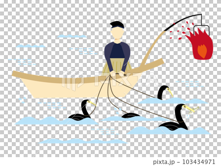 cormorant fishing, cormorant fishing, faceless 103434971