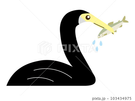 鮎をくわえる鵜 103434975