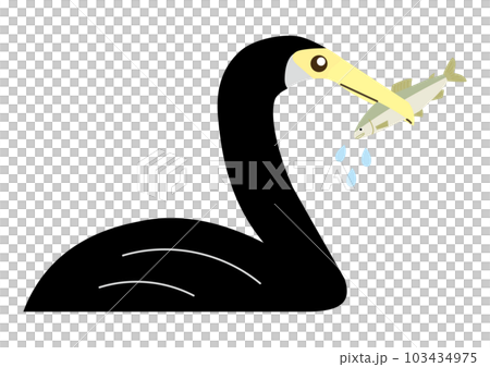 Cormorant holding sweetfish 103434975