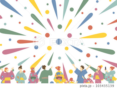 花火大会を楽しむ人達 103435139