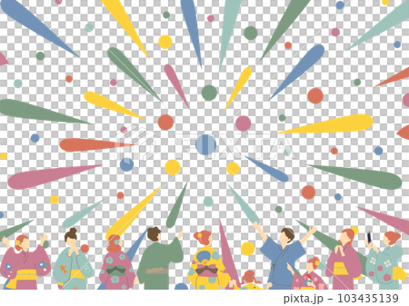 花火大会を楽しむ人達 103435139