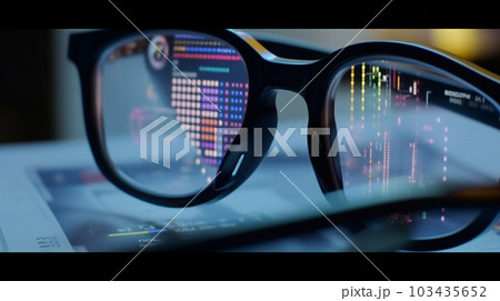 データを表示する眼鏡（AI画像）のイラスト素材 [103435652] - PIXTA