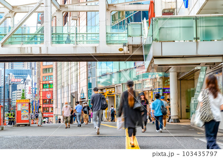 新宿の都市風景　新宿駅 103435797