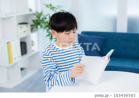 リビングの小学生の男の子 リビングの小学生の男の子 103436583