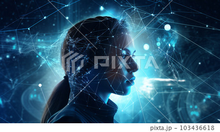 データが飛び交う（AI画像） 103436618