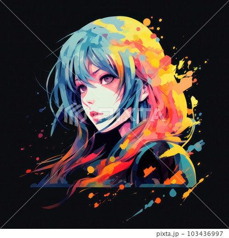 Perfect Face Colorful Girl 103436997