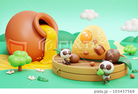 Duanwu elements and cute panda 103437569