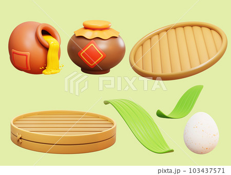 Dragon boat festival element set 103437571