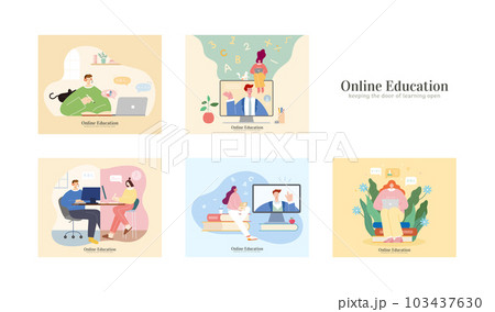 Online education element set 103437630