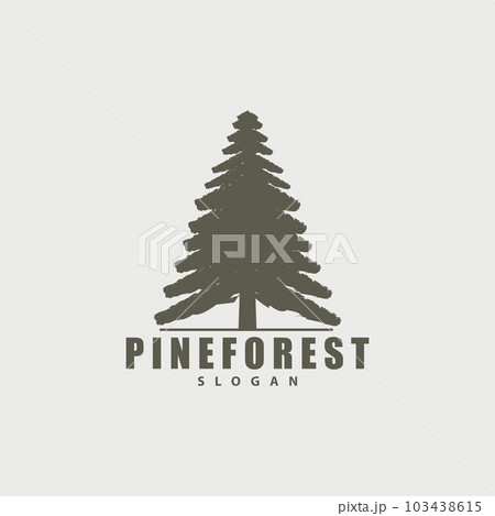 Pine Tree Logo, Luxurious Elegant Simple Design, Fir Tree Vector Abstract, Forest Icon Illustration Pine Product Brand 103438615