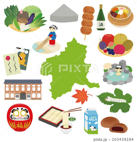群馬県の名物のイラストセット 群馬県の名物のイラストセット 103439284