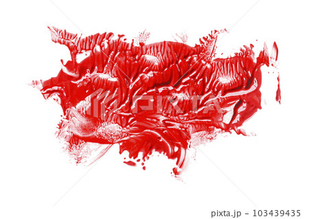 Red brush isolated on white background. Watercolor 103439435