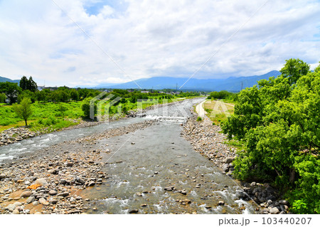 はねうま大橋／矢代川より上流方向を望む(新潟県妙高市)【2023.5】 103440207