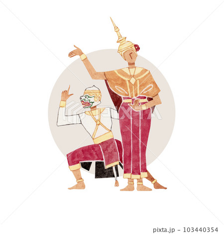 コーン タイ ダンス　人物　水彩 イラスト 103440354