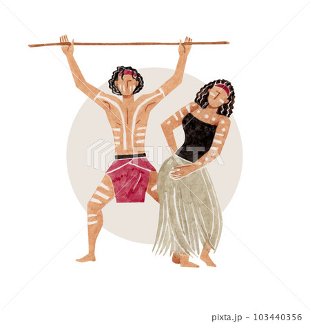 アボリジナルダンス　ダンス　人物　水彩 イラスト 103440356