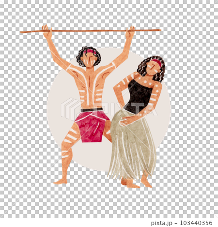 アボリジナルダンス　ダンス　人物　水彩 イラスト 103440356