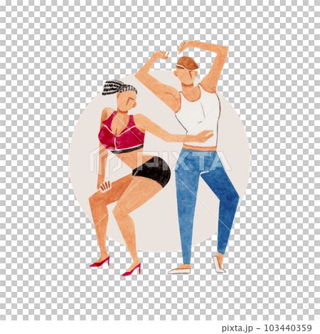 Reggae dance dance person watercolor illustration 103440359