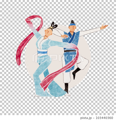 中国舞踊 ダンス 人物 水彩 イラストのイラスト素材 [103440360] - PIXTA