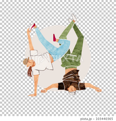 ブレイキン　ダンス　人物　水彩 イラスト 103440365