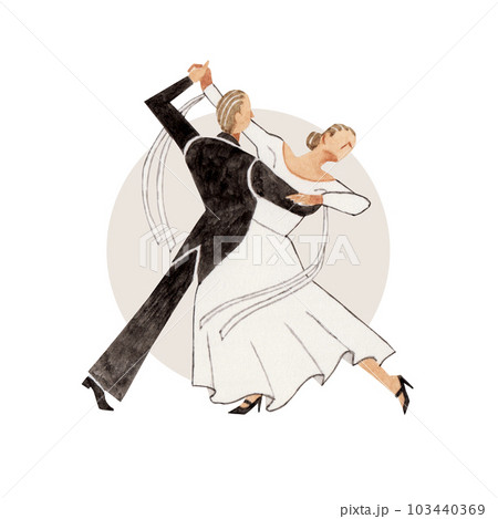 ワルツ ダンス 人物 水彩 イラストのイラスト素材 [103440369] - PIXTA