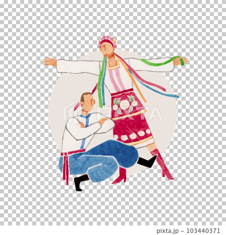 Cossack dance dance person watercolor illustration 103440371