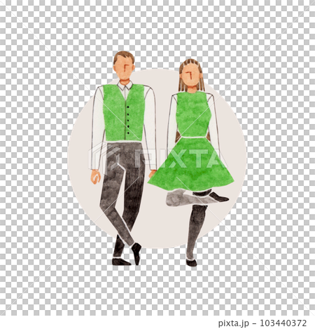 Irish dance dance person watercolor illustration 103440372